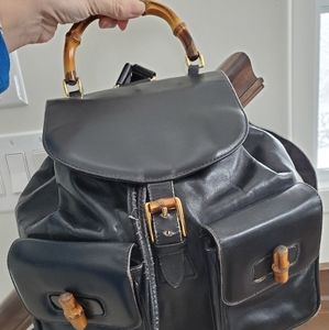 Gucci bamboo handle backpack
